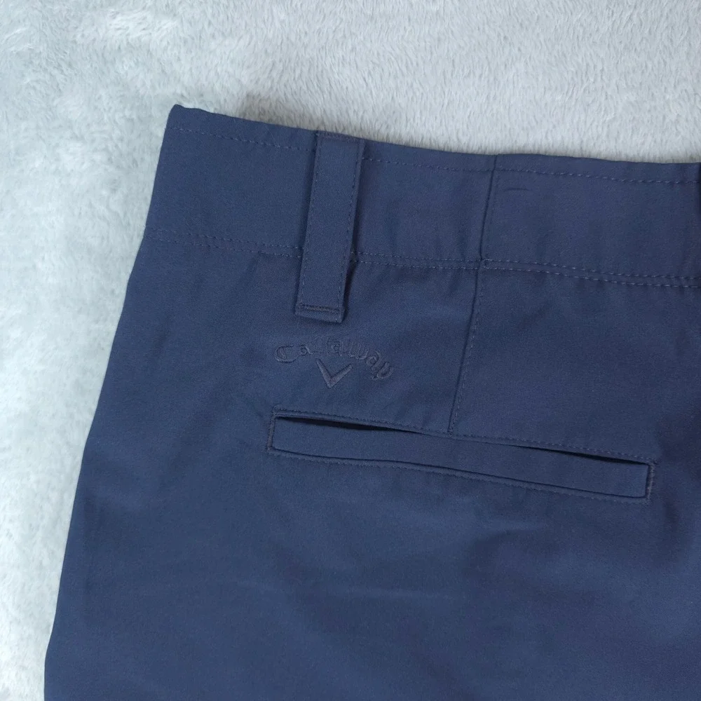 Callaway Golf Shorts Men 40x10.5 Blue Stretch Performance Zipper Pocket Athletic